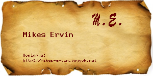Mikes Ervin névjegykártya